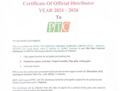 ACS Certificate to PTC - Yuenan